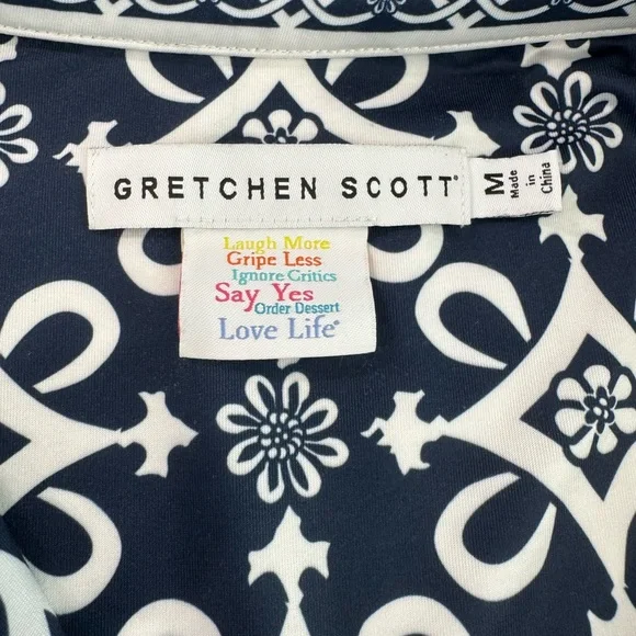 GRETCHEN SCOTT Ruffneck Jersey Floral Collared Dress Size Medium GUC - Picture 3 of 3